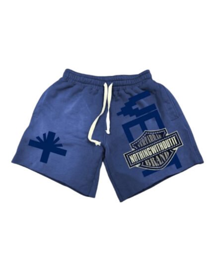 Vertabrae Blue Double Emblem Shorts