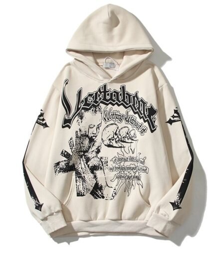 Vertabrae Cream Clolor Hoodie