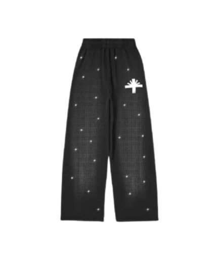 Vertabrae Oversized Crystal Pants Black